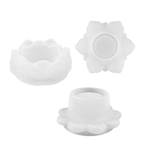 Lotus flower silicone resin mold for DIY candle holders and storage boxes in multi-angles