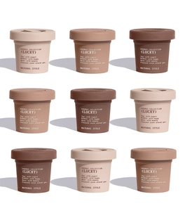 Detail of brown coffee-cup shaped solid air fresheners in a minimalist grid layout