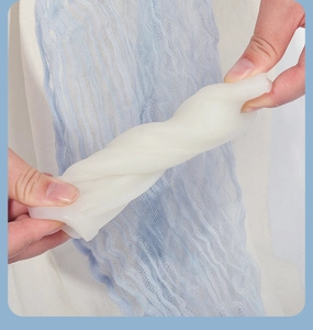 Flexible large ox horn candle silicone mold showing high elasticity and soft texture detail