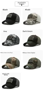 Lot de casquettes tactiques en maille avec patch drapeau US en sept coloris camouflage