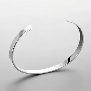 Minimalist Stainless Steel Cuff Bracelet For Men Unisex Electroplated Polished Open Bangle Jewelry Daily Fashion Gift