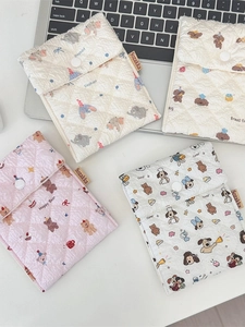 Gesteppte Tasche mit Bärenmuster für Damenbinden und Kosmetik zum Mitnehmen im Alltag
