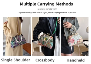 Vintage Umhängetasche im chinesischen Stil, tragbar als Handtasche oder Schultertasche