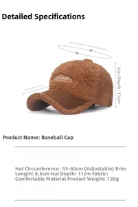 Tableau des tailles détaillé pour la casquette de baseball marron en peluche brodée GOODBOY
