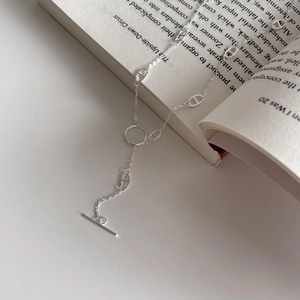 925 Sterling Silver Necklace Mariner Anchor Link Chain With Toggle Clasp Minimalist Geometric Jewelry For Women
