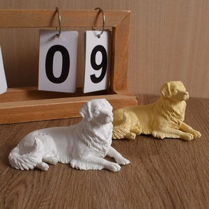 Golden retriever puppy silicone candle mold resin craft figurines in white and yellow