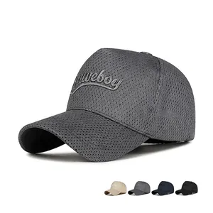 Casquette De Baseball En Filet Polyester Respirant Broderie Réglable Été Protection Solaire Sport De Plein Air Trucker