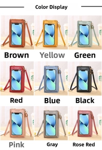Nine color options for the touchscreen crossbody phone bag with adjustable straps