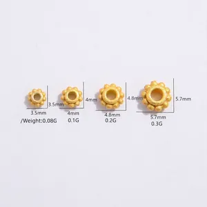Size and weight specifications for gold snowflake spacer beads for bracelet making