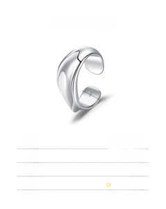 Macro detail of S925 sterling silver liquid wave ring with 5mm width and weight specs