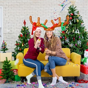 Inflatable reindeer antler ring toss game set for Christmas holiday party entertainment