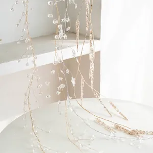 Christmas acrylic clear bead snowflake ornaments in gold and silver for tree decoration