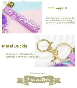 Detail of soft purple silicone bubble strap with durable gold metal clasp and bell