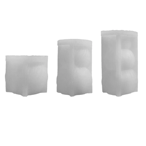 Three sizes of spherical origami silicone molds for geometric DIY candles and plaster crafts