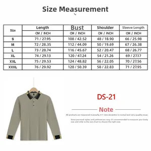 Detailed size chart for men waffle polo shirt including lengths and chest measurements