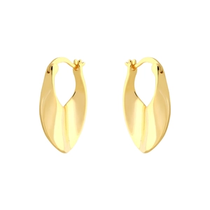 Polished S925 silver U-shaped gold hoop earrings with minimalist streamlined design