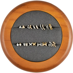 Studs de lèvres en titane G23 avec papillon et zircon dans un coffret en bois