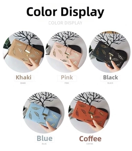 Detailed laser-cut leaf patterns and metal pendants on elegant long women's wallets