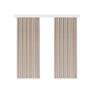 Modern minimalist beige double-sided linen cotton curtains with elegant wave pleats