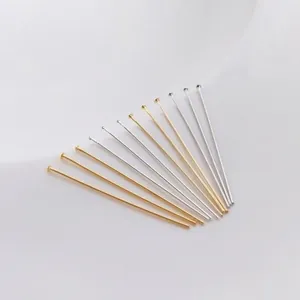 Flachkopf-T-Nadeln für Schmuckherstellung in 18K Gold und Silber, 12-teiliges Set