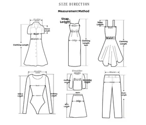 Detailed size guide chart showing accurate measurement methods for long sleeve bodysuits