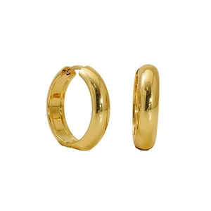 Polished 18K gold plated stainless steel hoop earrings in minimalist French vintage style