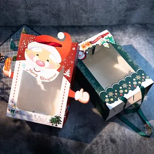 Weihnachts-Geschenktüten mit Sichtfenster und Schleifen-Tragegriffen für Blumen und Geschenke
