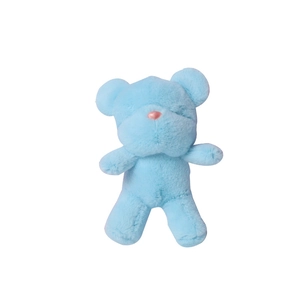 Cute light blue plush teddy bear keychain for women bags, soft candy-colored bag charm