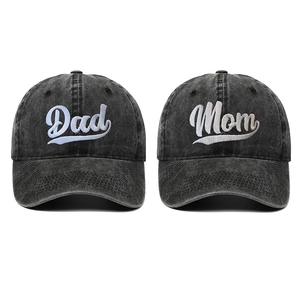 Washed Cotton Baseball Caps Dad Mom Embroidery Adjustable Vintage Distressed Outdoor Sport Sun Protection Couple Parents