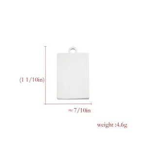 Mirror polished stainless steel rectangular charm 28x17mm for DIY jewelry making