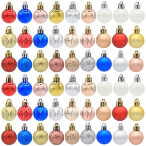 36-piece 3cm Christmas ball set with assorted glitter, matte, and shiny finishes