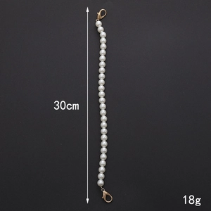 30cm white pearl strap with gold lobster clasps for mobile phone cases and bags