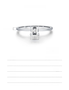 Detailed macro view of S925 sterling silver ring with 0.35ct square moissanite stone