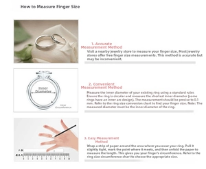 Detailed size guide showing how to measure ring diameter and circumference for men