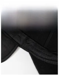 Detail of winter baseball cap interior featuring wide moisture-wicking sweatband and stitching