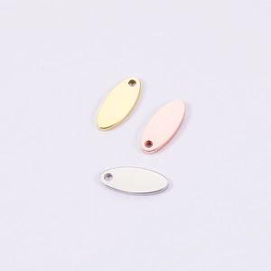 Oval Blank Charms 304 Stainless Steel Mirror Polished Jewelry Making Findings DIY Engravable Metal Tags Pendants