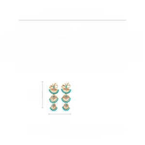 Guide des tailles des boucles d'oreilles éventail bleu avec dimensions et poids