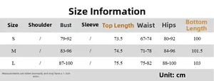 Detailed size chart showing measurements for S, M, and L slim-fit printed jumpsuits