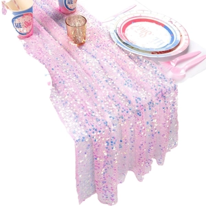 Runner da tavola con paillettes rosa scintillanti per matrimoni e decorazioni per feste