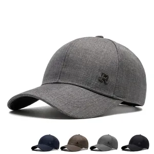 Men Cotton Baseball Cap Adjustable Outdoor Sun Protection Curved Brim Simple Plain Casual Hat