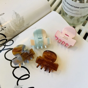 Mini Hair Claw Clip Acetate Marble Tortoise Shell Pattern Small Hairpins Bangs Clip French Sweet Chic For Women