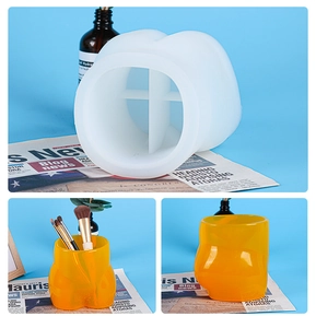 Detailed views of 3D butt shape silicone mold for DIY resin pots and brush holders