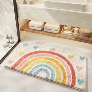 Absorbent Bathroom Bath Mat Thick Microfiber Non-Slip Washable Rug For Shower Room Doorway Flocking Soft Foot Pad