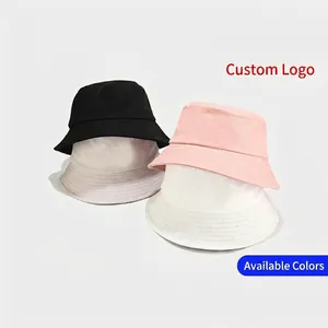 Bucket Hat Pure Cotton Sun Protection Breathable Outdoor Summer Casual Fishing Cap Unisex Plain Soft Foldable