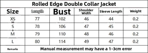 Tableau des tailles détaillé pour ensemble blazer croisé et pantalon femme du XS au L