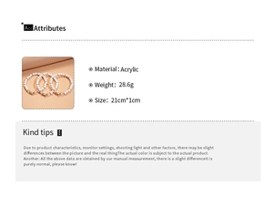 Detailed specs of 3-piece acrylic beaded flower bracelet set showing dimensions and weight