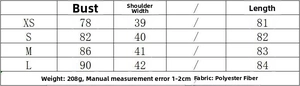 Tableau des tailles détaillé pour mini robe en satin et dentelle avec mesures et poids