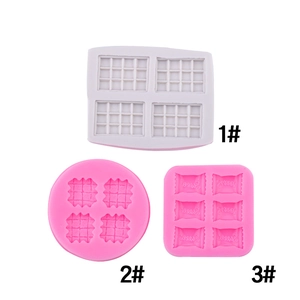 Silicone cookie and candy molds with waffle textures and Sweet lettering for baking