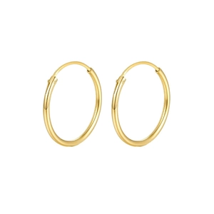 Classic 925 sterling silver hoop earrings with a polished gold finish for women