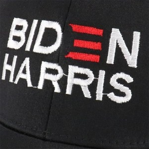 Quality Biden Harris embroidered black cotton baseball cap for outdoor sports